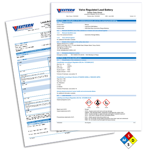 MSDS для Аккумуляторов VRLA AGM