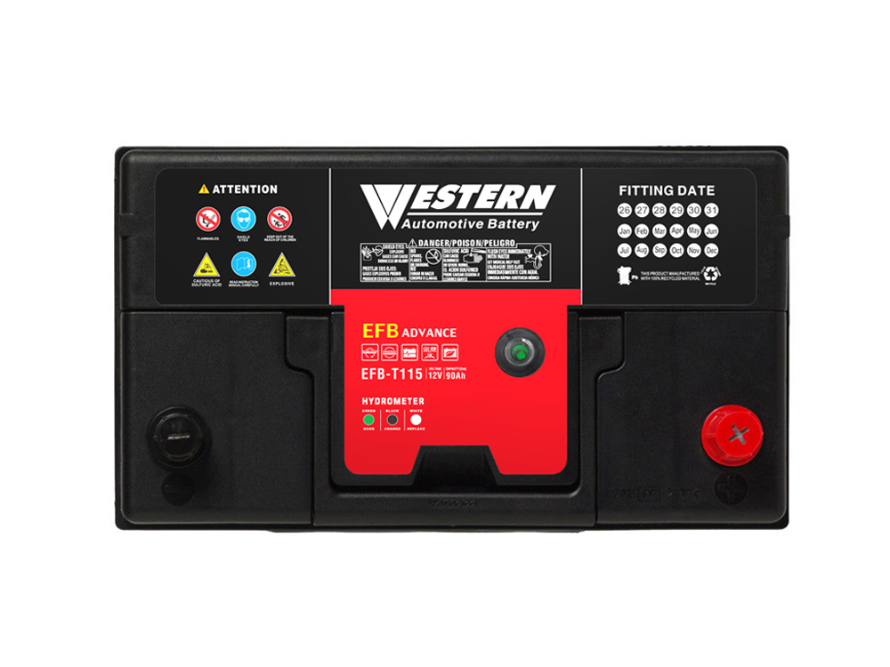 Usine en Chine et Malaisie de Batterie voiture EFB T115 12 V 90 Ah - Western Electrical.jpg